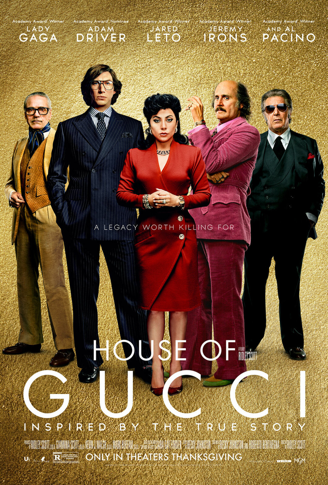 ”Inspirerad av den sanna historien” står det på filmaffischen till <span class=" italic" data-lab-italic_desktop="italic">House of Gucci</span>. house of gucci poster