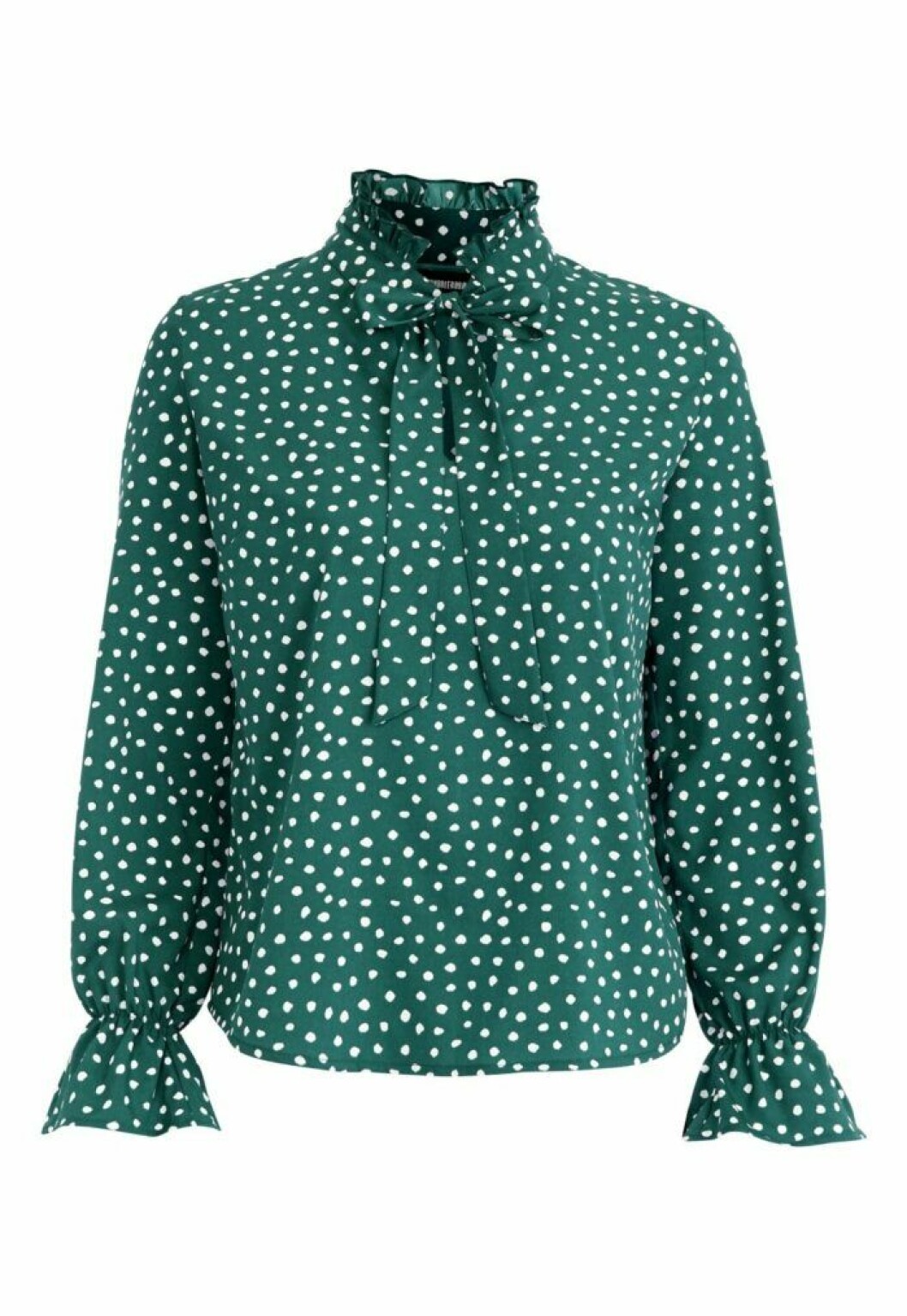 Grön prickig blus från bubbleroom