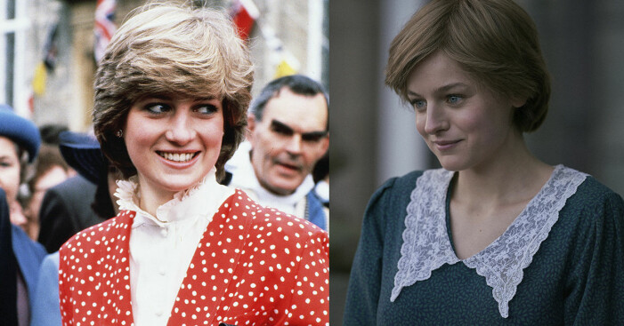 Prinsessan Diana och Emma Corrin.