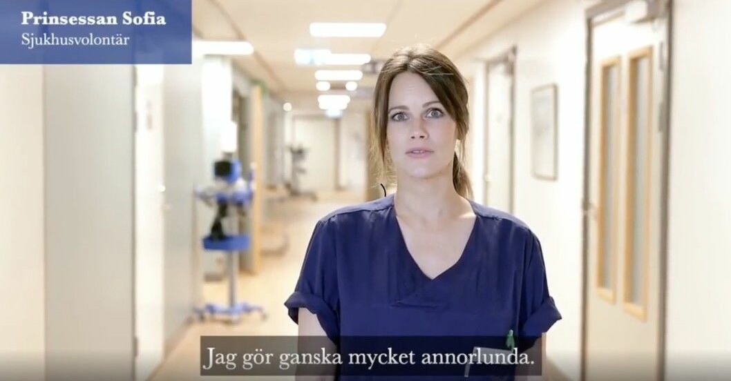 Prinsessan Sofia dök upp i sjukhusdress på Instagram.