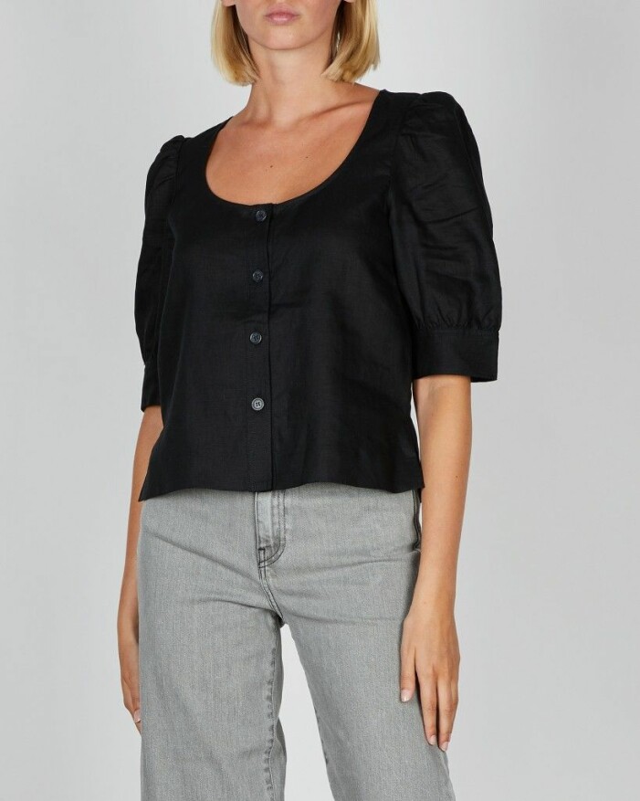 Blus med puffärm