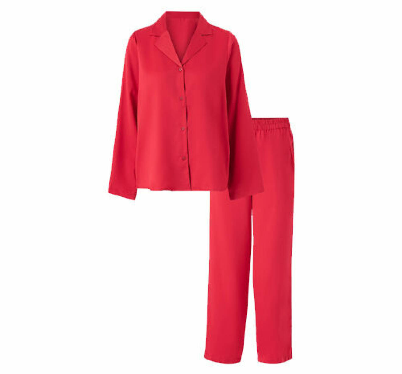 Röd pyjamas i satin för kvinna från Ellos