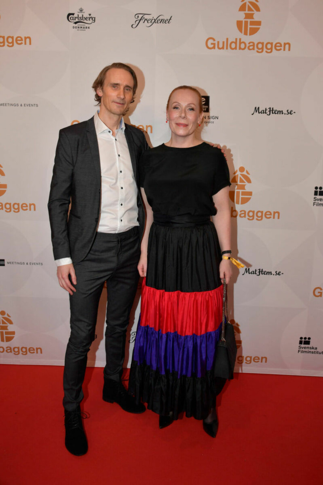 Rachel Mohlin med sällskap. Röda mattan, Rachel Mohlin med sällskap