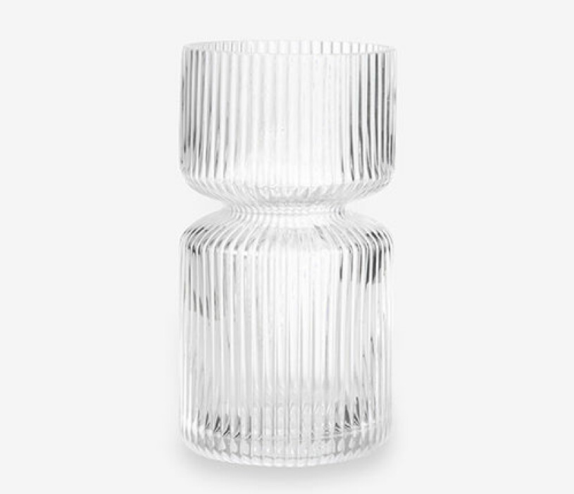 räfflad liten glasvas från granit