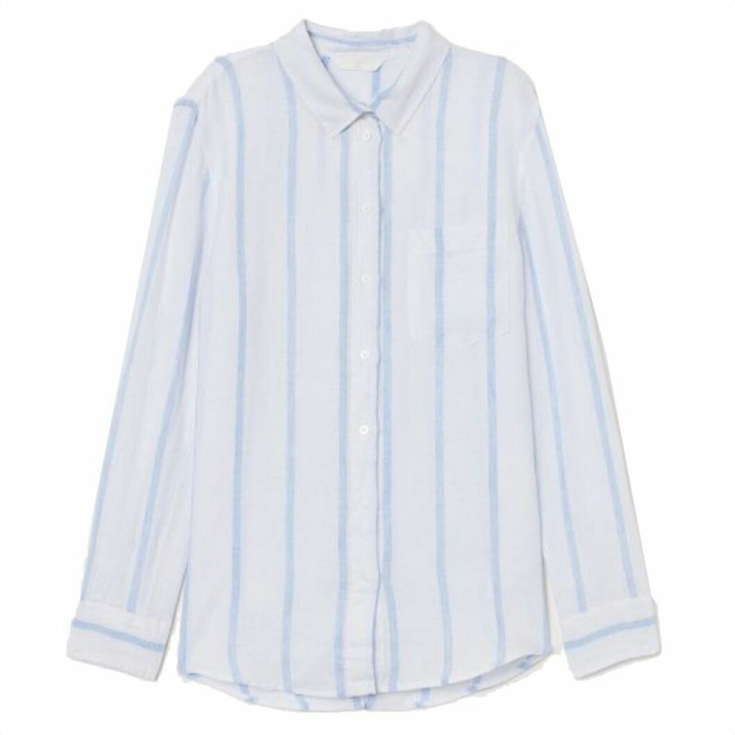 Blåvitrandig linneskjorta från H&M