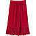 Röd kjol med spetskant