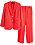 röd kostym med rak passform för dam från lindex