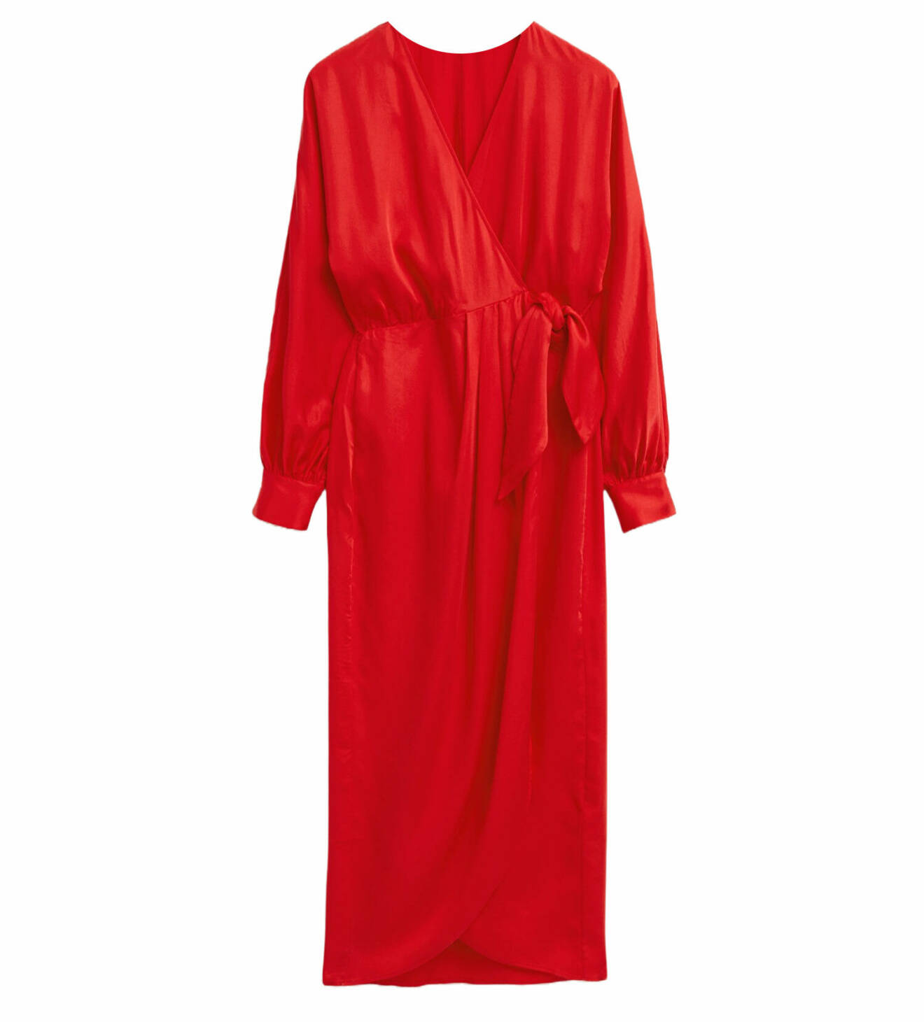 omlottklänning i röd färg