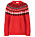 röd stickad tröja med mönster från ellos