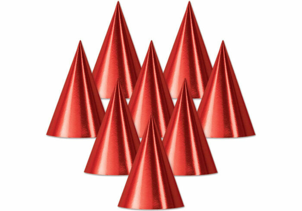 Röda partyhattar