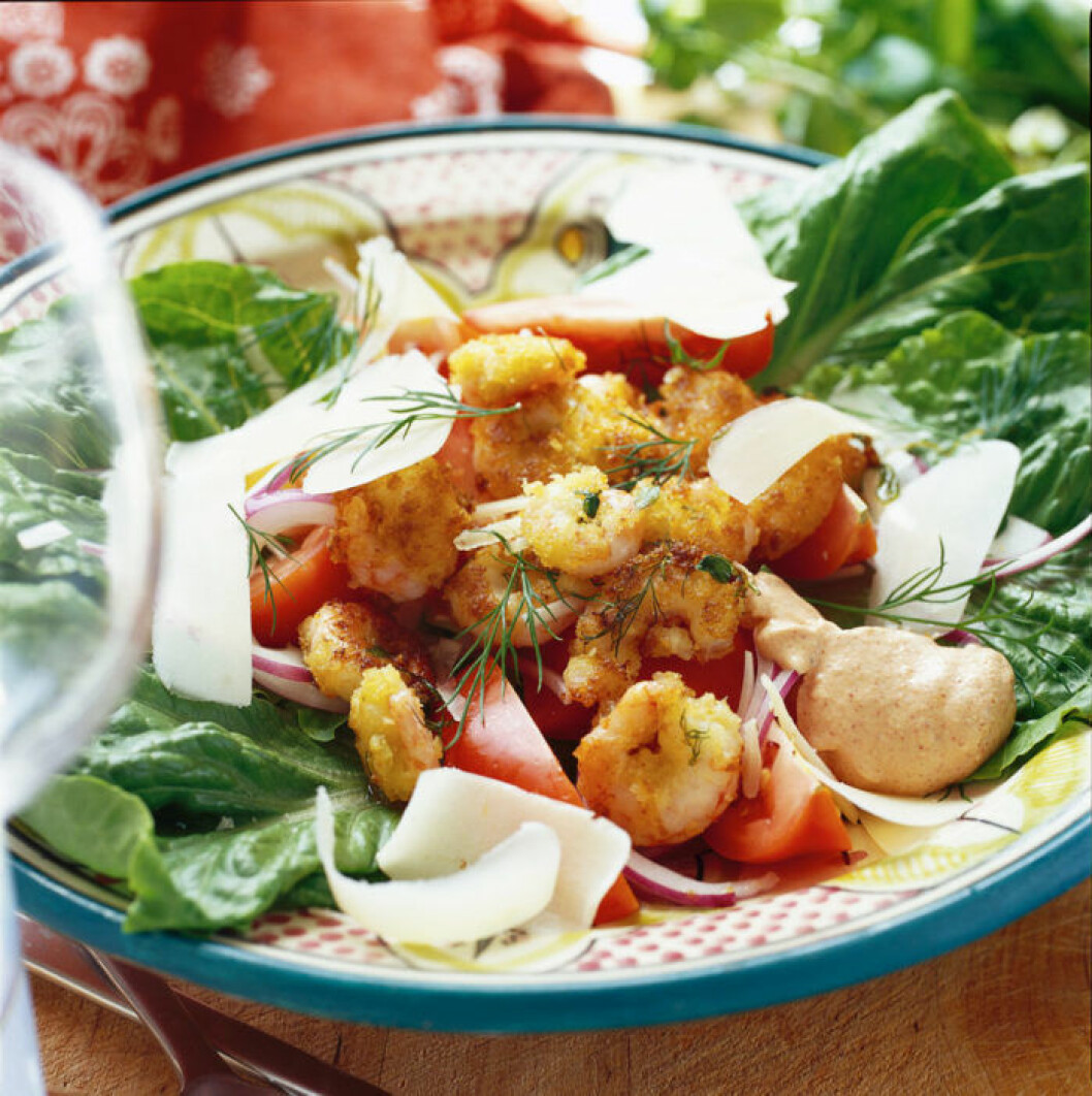 ROMANSALLAD MED RÄKOR