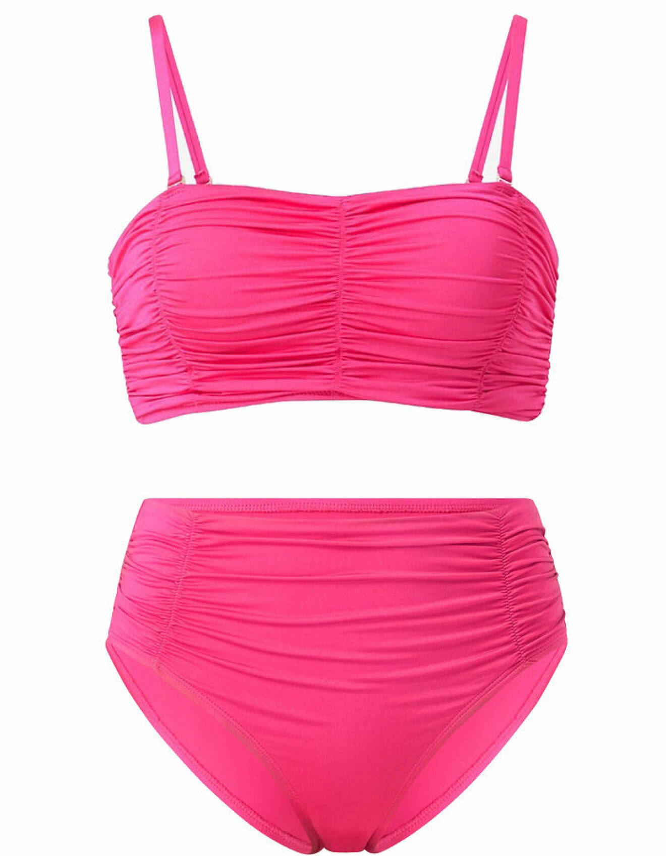 rosa bikini med justerbara axelband och hög midja från ellos