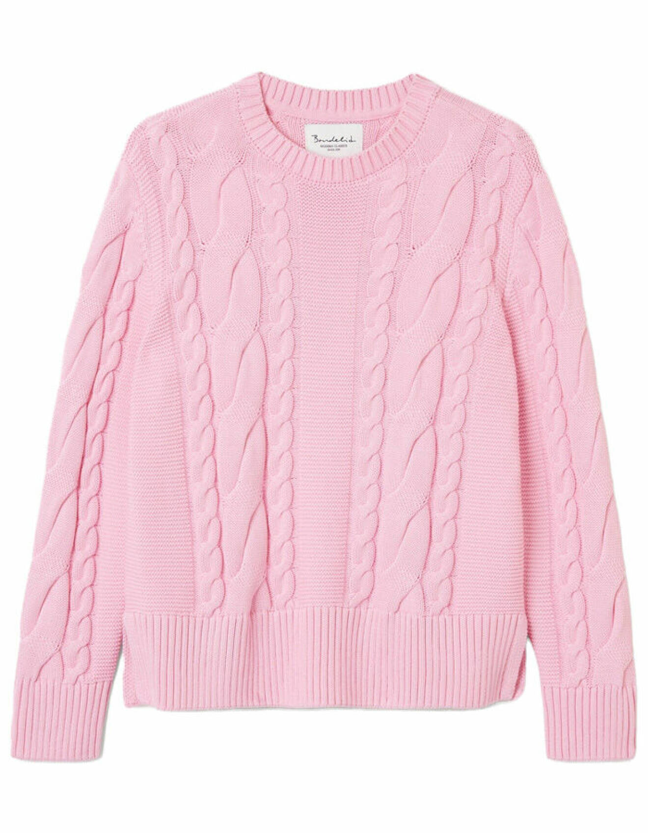 rosa kabelstickad tröja för dam från dobber