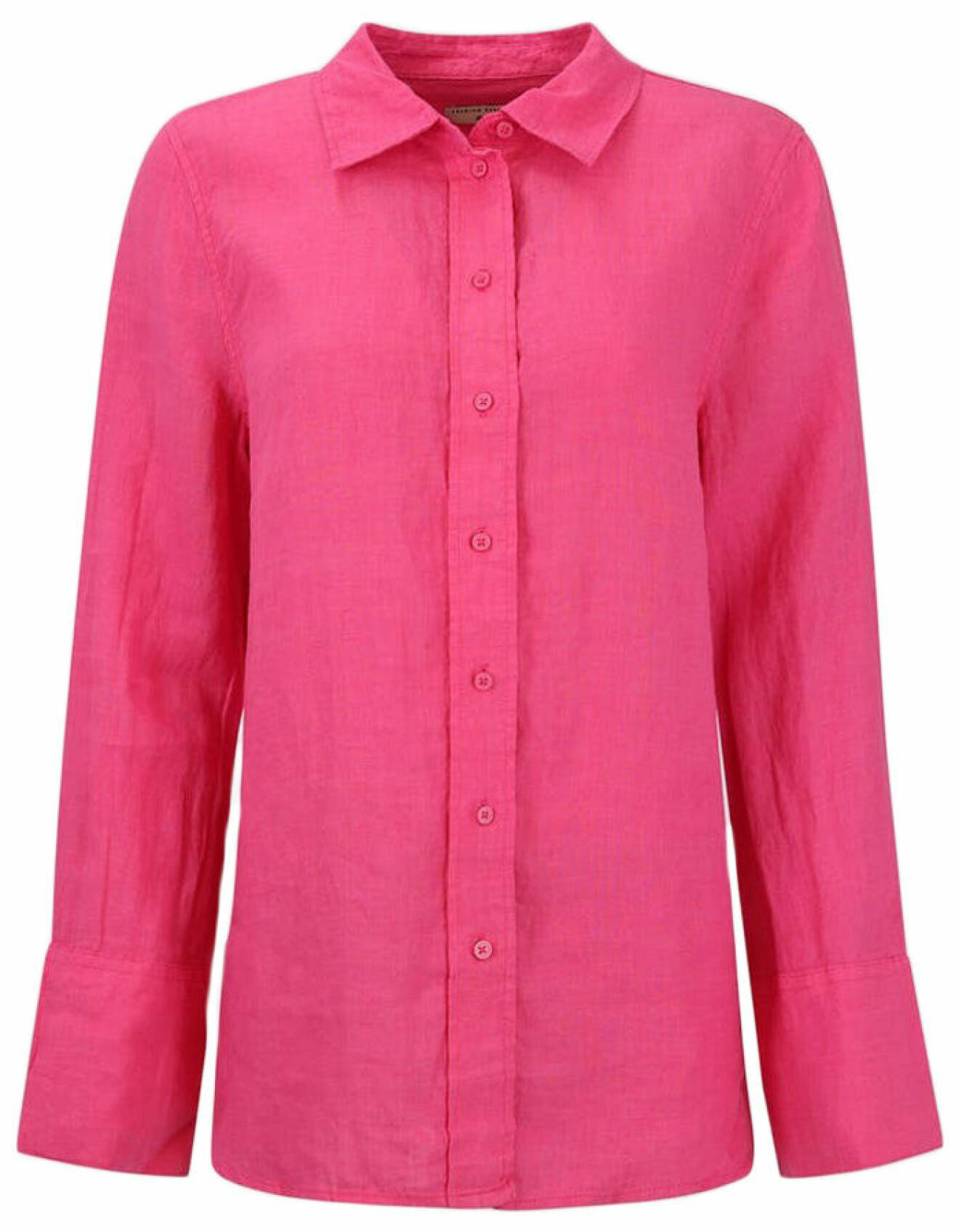 rosa linneskjorta med lös passform för dam från gina tricot