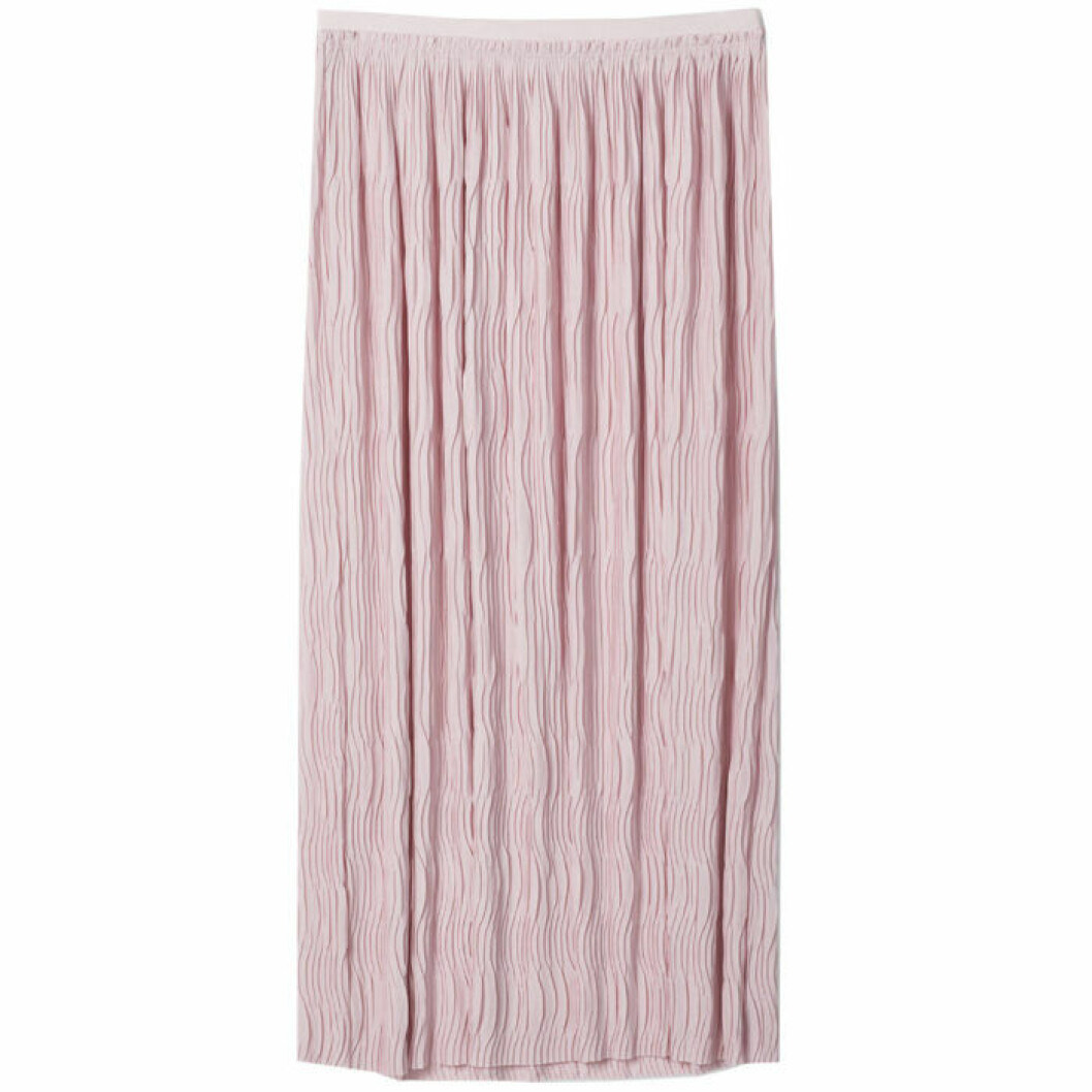 Rosa kjol i plisserat material