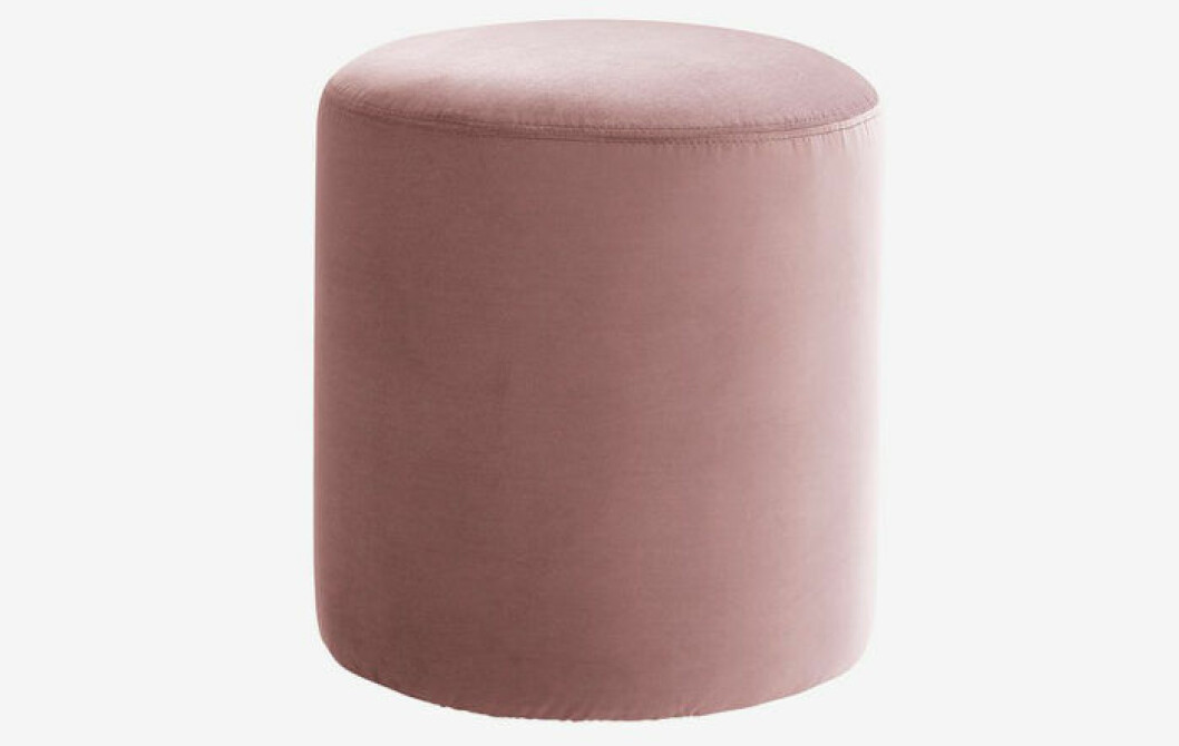sammet puff sittpuff rosa