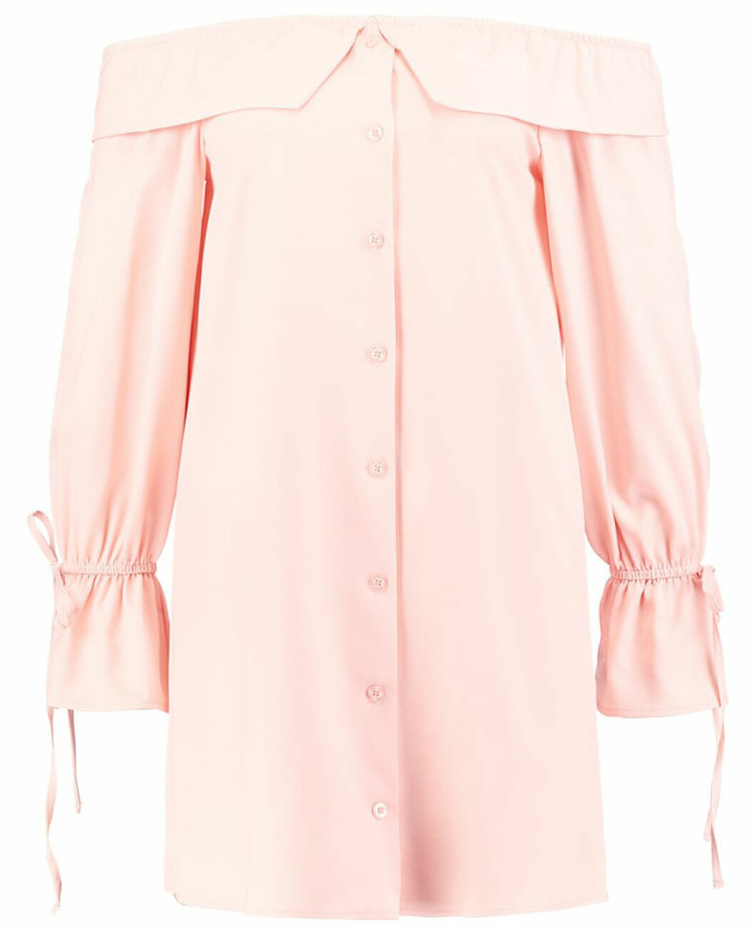 rosa skjortklänning off shoulder