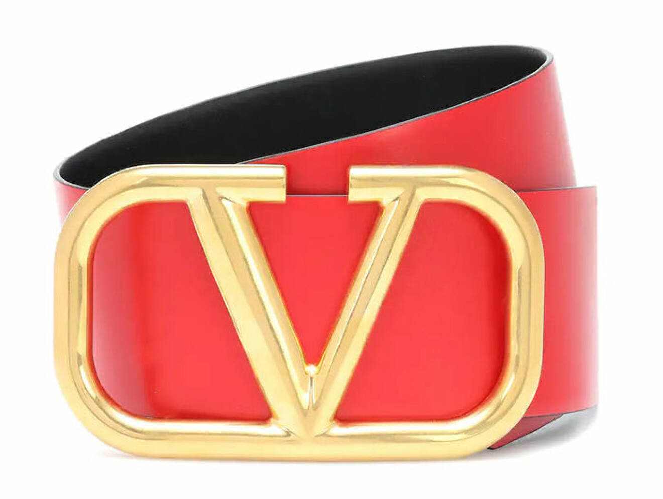 rött och svart vändbart skärp för dam från Valentino