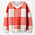 rutig röd och vit stickad tröja hösten 2021