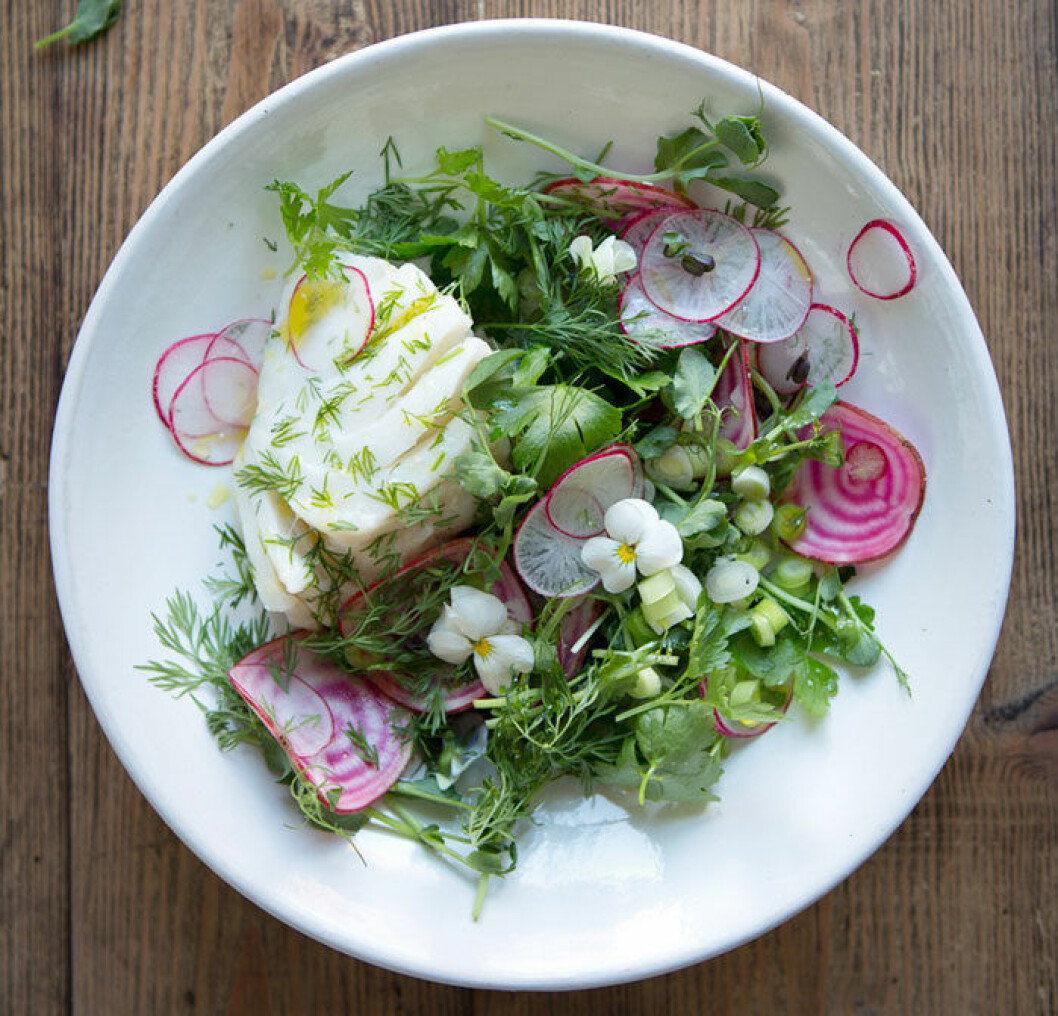 Via: Dagmarskitchen.se Sallad på torsk och rädisor