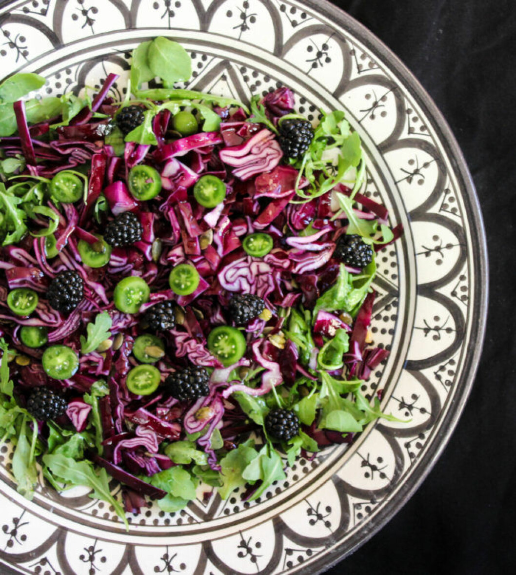 Lila och grön sallad