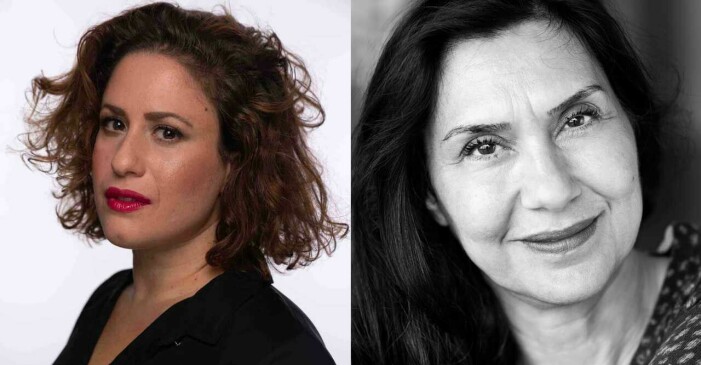 Actors Sara Zommorodi and Mina Azarian are initiators of Sweden's solidarity appeal for the women in Iran. Actors Sara Zommorodi and Mina Azarian.