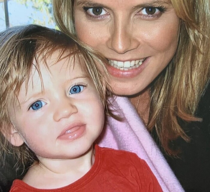 Gullunge! heidi och leni klum på en privat bild när Leni bara var ett litet barn