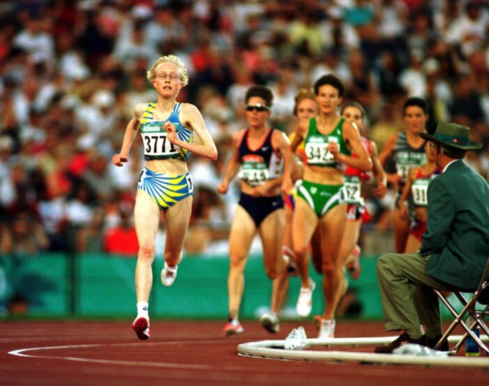 Uppmärksamheten var enorm när Sara Wedlund året efter genombrottet kom till OS i Atlanta. Sara Wedlund i OS i Atlanta 1996.