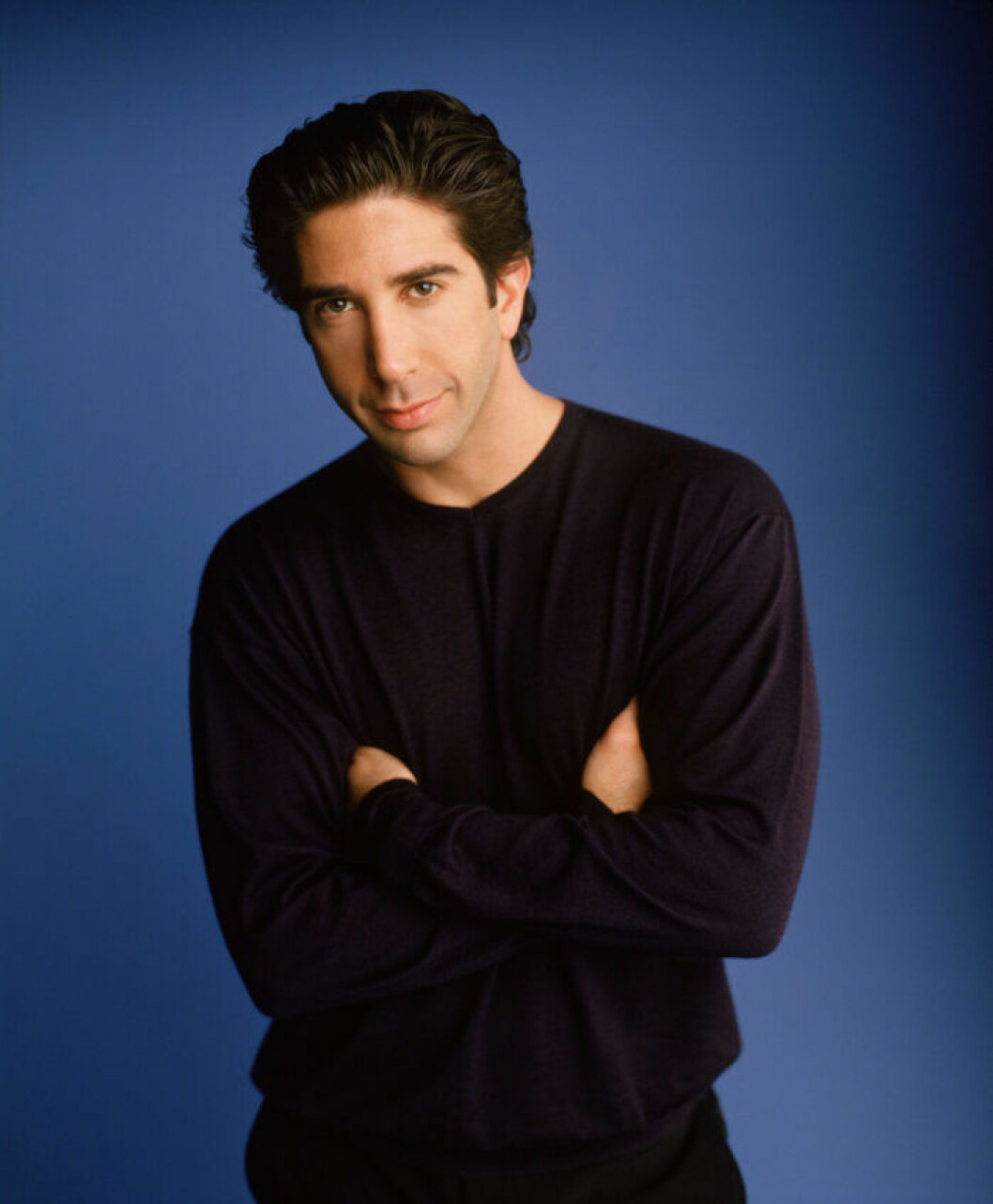 David Schwimmer som Ross i <em>Vänner</em>. David Schwimmer som Ross i Vänner.