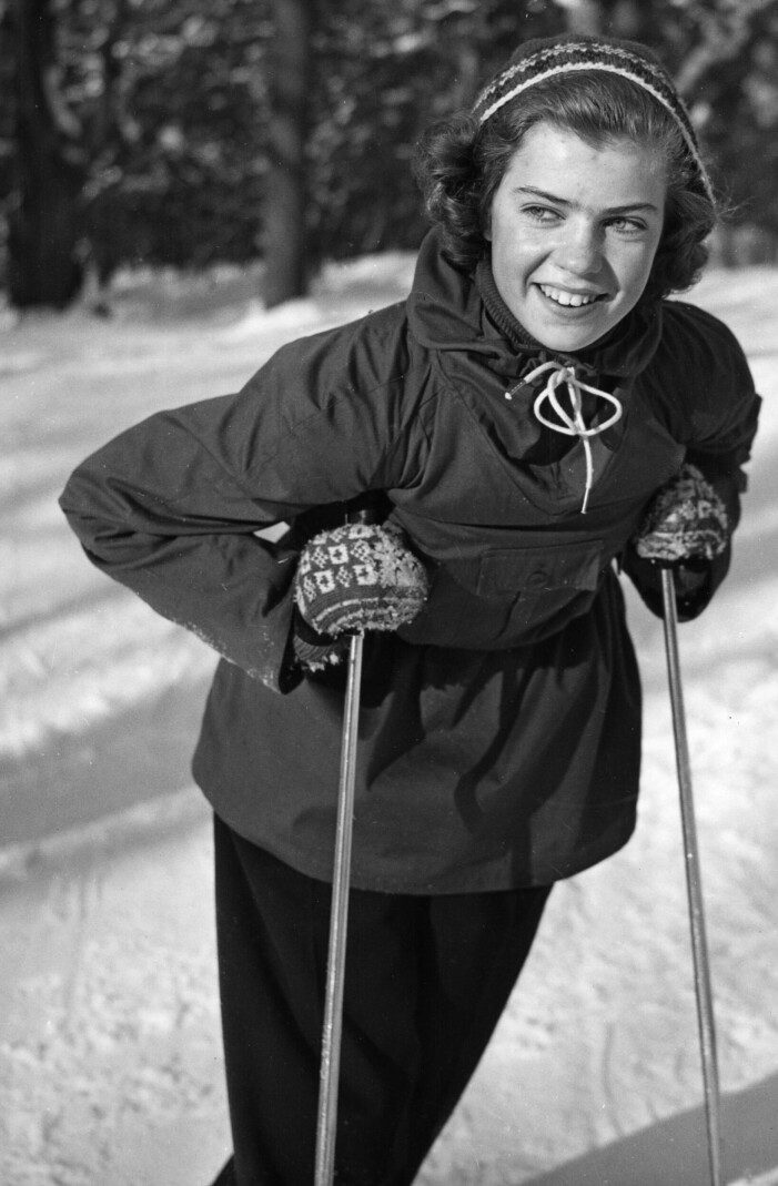 Prinsessan Margaretha i skidbacken,16 år.