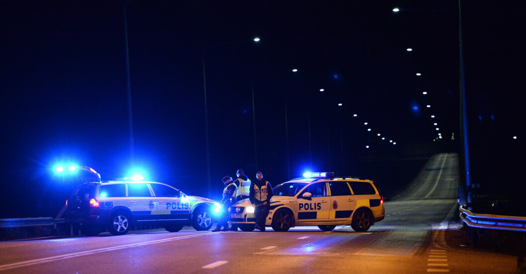 Polisen spärrade av Ölandsbron i jakten på en mördare. Foto: TT