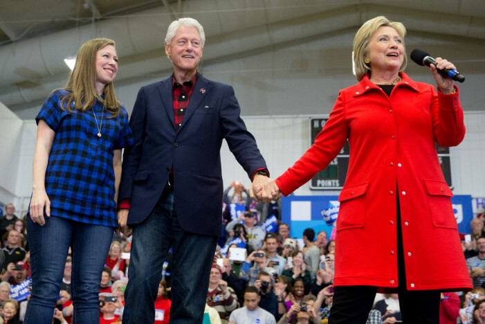 Hillary stöttades av Bill och dottern Chelsea under sin presidentvalskampanj.