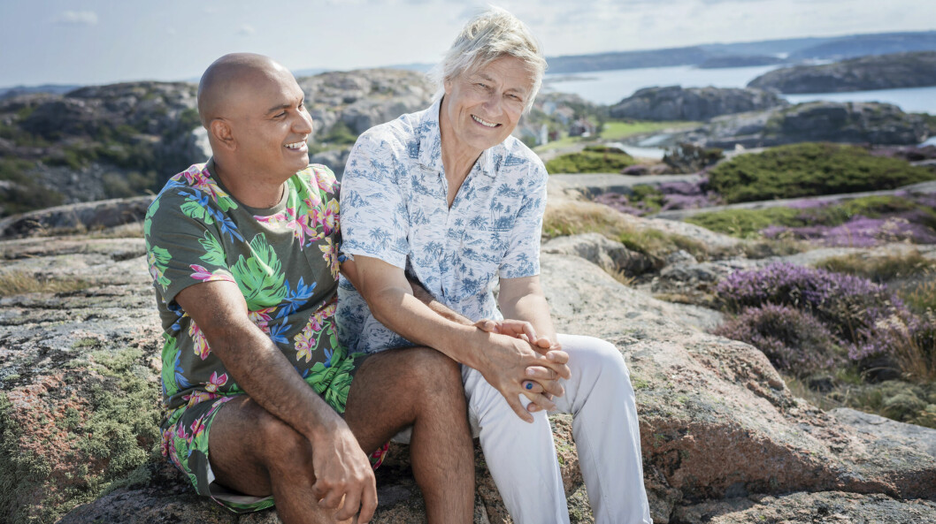 Junior och Lars Lerin pratar ofta om sitt äktenskap. Junior och Lars Lerin pratar ofta om sitt äktenskap.