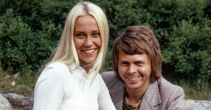 Agnetha Fältskog och Björn Ulvaeus tillsammans 1971. En ung Agnetha Fältskog med Björn