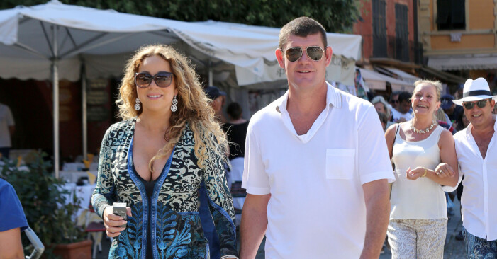 Mariah Carey och hennes före detta make James Packer som gav henne den lyxiga ringen. Foto: TT Mariah Carey och före detta maken James Packer.