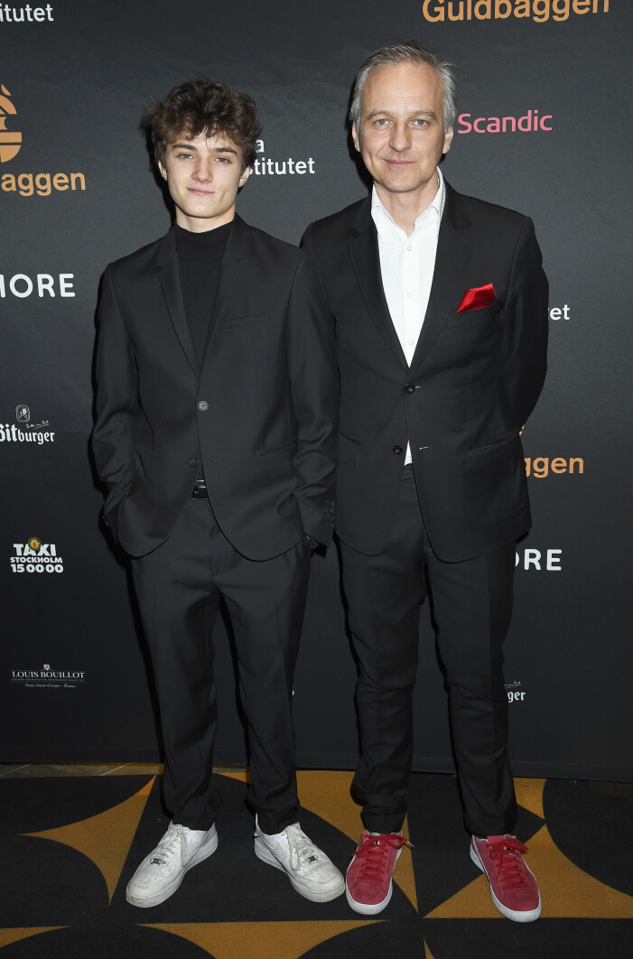 Björn och sonen Elof på Guldbaggegalen 2017.