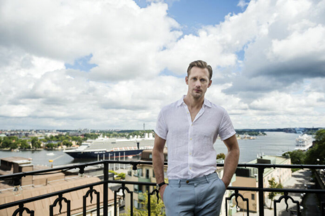 Alexander Skarsgård var något mer avklädd i filmen Legenden om Tarzan – då blev han ett ansikte utåt för tvättbrädan Foto: Vilhelm Stokstad / TT Alexander Skarsgård