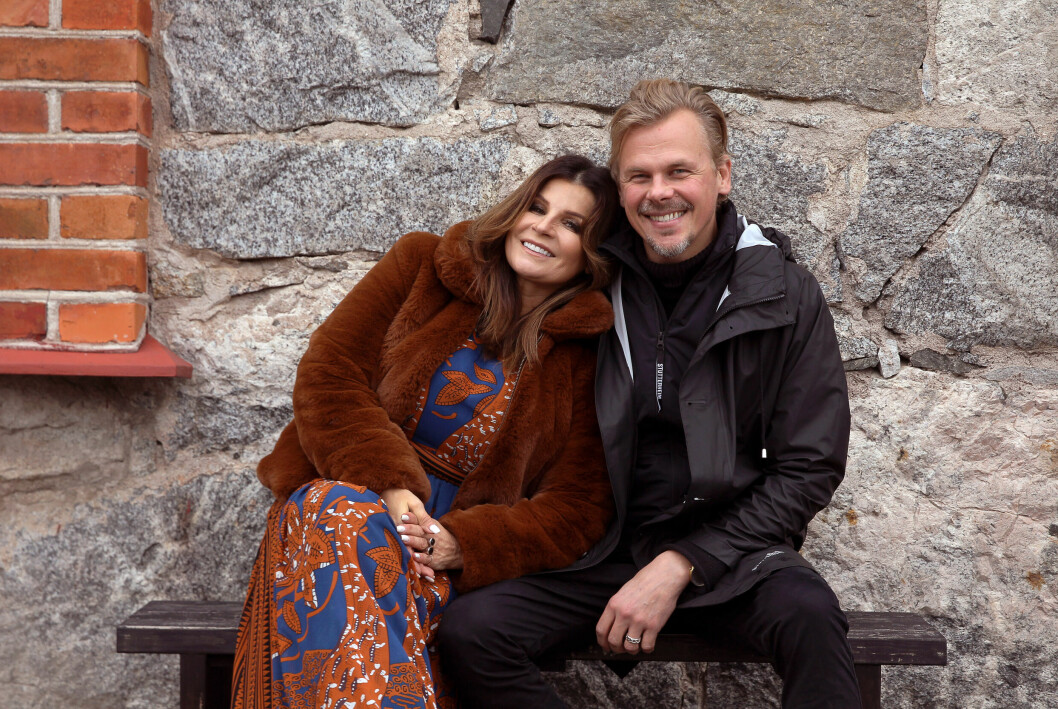 Carola Häggkvist och expojkvännen Jimmy Källqvist år 2018. Det före detta paret är mycket goda vänner i dag.