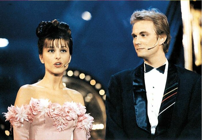 Lydia Capolicchio och Harald Treutiger agerade programledare för Eurovision Song Contest i Malmö 1992.
