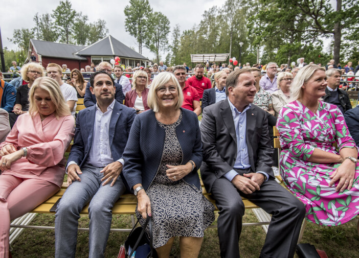 Här med statsministern och Socialdemokraterna i Kristinehamn. Ulla Löfven med Stefan Löfven i Kristinehamn.