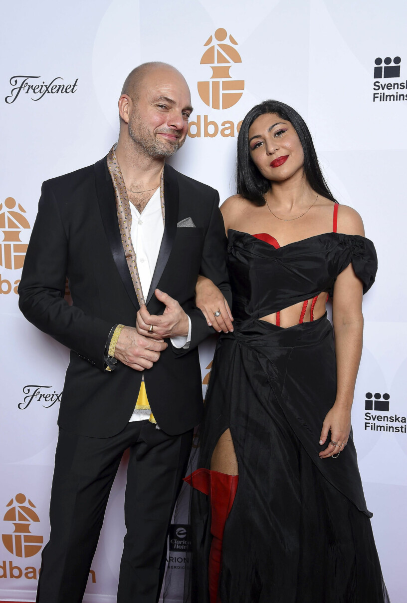 Bahar Pars med maken och regissören Linus Tunström på Guldbaggegalan 2019. Foto: TT Bahar Pars med maken och regissören Linus Tunström