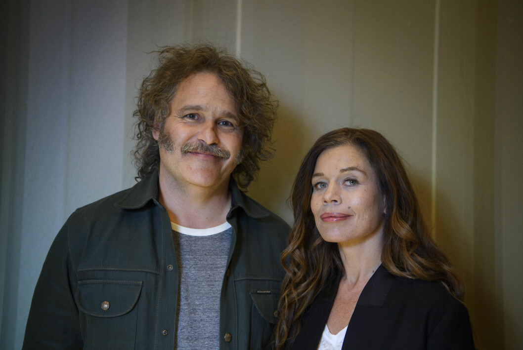 Erik Haag och Lotta Lundgren år 2020 inför premiären av tv-programmet <span class=" italic" data-lab-italic_desktop="italic">Återskaparna</span>.