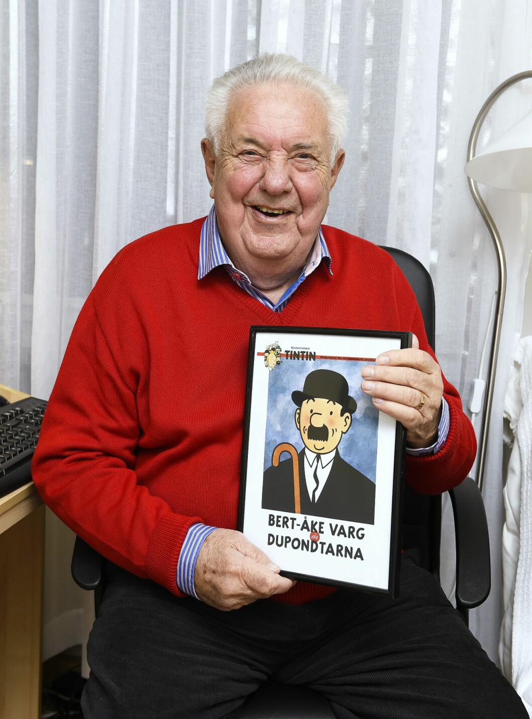 Trots att han inte var någon samlare, finns en hel del <span class=" italic" data-lab-italic_desktop="italic">Tintin</span>-memorabilia i Bert-Åke Vargs hem. Trots att han inte var någon samlare, finns en hel del Tintin-memorabilia i Bert-Åke Vargs hem.