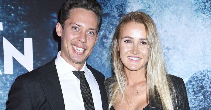 Pascal Engman med flickvännen Linnéa Feldt, 2019.