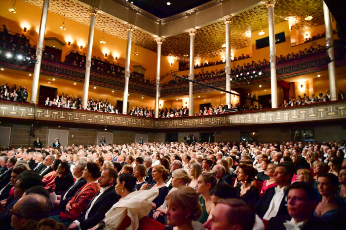 Nobelprisutdelningen i Konserthuset 2019. Prisutdelning Nobel 2019.
