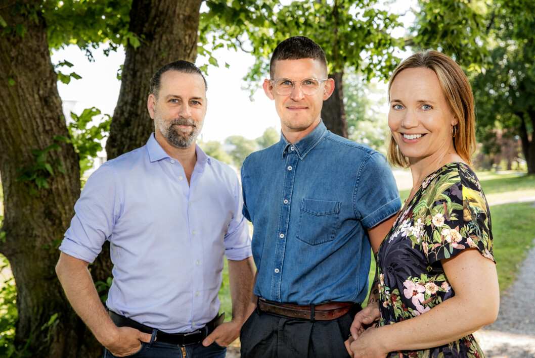 Fr v psykologen Fredric Bohm, sexologen Karl Norwald och psykoterapeuten Maria Farm inför den åttonde säsongen av <span class=" italic" data-lab-italic_desktop="italic">Gift vid första ögonkastet</span>. Fr v psykologen Fredric Bohm, sexologen Karl Norwald och psykoterapeuten Maria Farm inför den åttonde säsongen av Gift vid första ögonkastet.