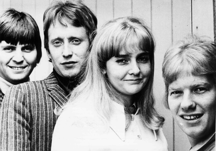 Doris Svensson tillsammans med sitt band Plums 1967.