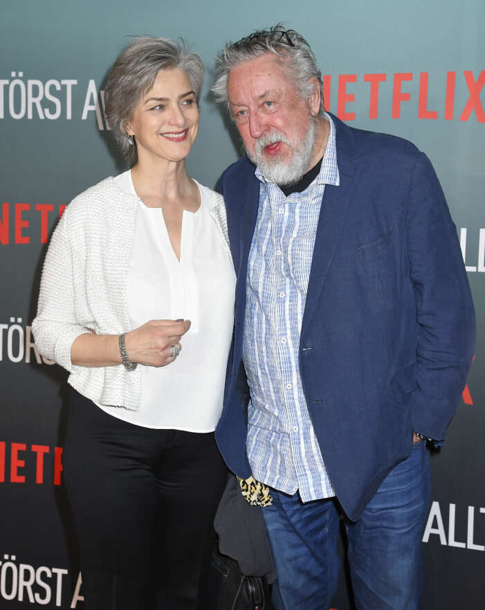 Leif GW Persson med frun Kim Persson.