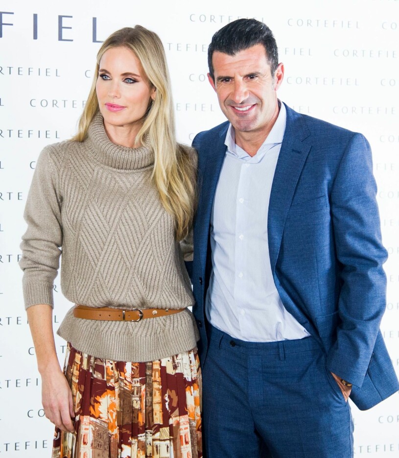 Helen Svedin från Norrland med fotbollsmaken Luis Figo från Portugal.