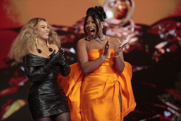 Beyoncé och Megan Thee Stallion vann priset för bästa raplåt på årets Grammygala.